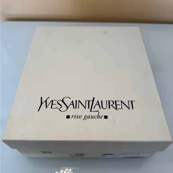 YSL Saint Laurent Slingback Heels Size 41 Platform Nappa Beige - Picture 2 of 15